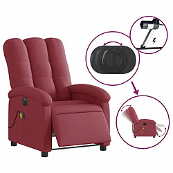 Maison Chic Fauteuil Relax pour salon, Fauteuil de massage inclinable électrique Rouge bordeaux Tissu -GKD75400 pas cher