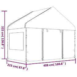 Maison Chic Auvent,Belvédère d'extérieur avec toit,Tonnelle blanc 20,07x4,08x3,22 m polyéthylène -GKD30710 pas cher