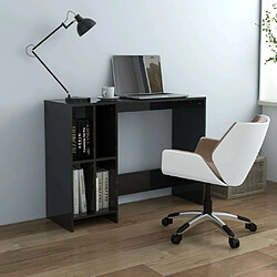 Maison Chic Bureau d'ordinateur solide,Table de travail portable Noir brillant 102,5x35x75 cm -GKD74136