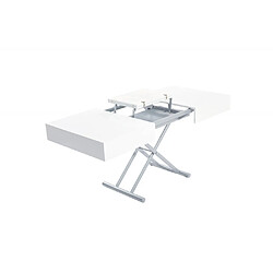 Inside 75 Table relevable extensible HARIE laquée blanc pas cher