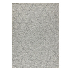 RUGSX Tapis en laine TAHAR 99001G gris - TISSÉ MAIN boucle, losanges, bohème 120x180 cm