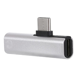 Acheter Wewoo Adaptateur d'écoute de charge Jack 3.5mm femelle USB-C / Type-C vers USB-C / Type-C (Argent)