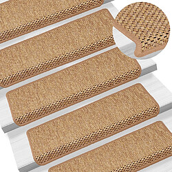 vidaXL Tapis d'escalier autocollants 15 pcs 65x21x4 cm Orange 