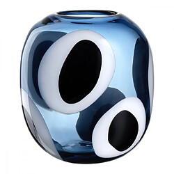 Leonardo Vase artisanal Occhi Blu H21cm