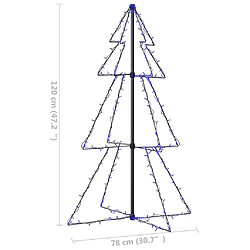 vidaXL Arbre de Noël cône 160 LED d'intérieur/d'extérieur 78x120 cm pas cher