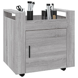 Avis vidaXL Chariot de bureau Sonoma gris 60x45x60 cm Bois d'ingénierie