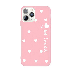 Wewoo Coque Pour iPhone 11 Pro visage souriant plusieurs coeurs d'amour motif coloré givré TPU téléphone étui de protection rose