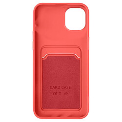 Avizar Coque iPhone 14 Plus Silicone Souple Porte-carte corail