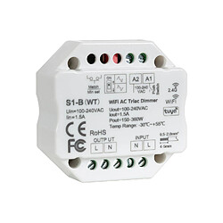 Avis Ledkia Module de Variation LED WiFi Triac RF Compatible Bouton-Poussoir Blanc