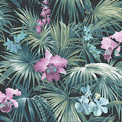 Noordwand Papier peint Tropical Flowers Vert