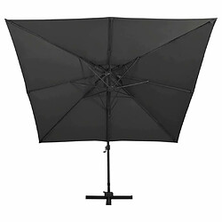 Avis Maison Chic Parasol Jardin | Parasol déporté avec double toit 300x300 cm noir - GKD38692