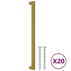 vidaXL Poignées d'armoire 20 pcs doré 320 mm acier inoxydable