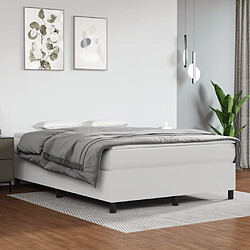 vidaXL Sommier à lattes de lit avec matelas Blanc 140x190cm Similicuir 