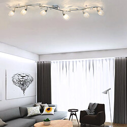 Acheter Plafonnier rampe de plafond chromé design 6 lumières orientables Compatible LED G9