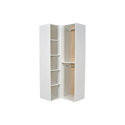 Vente-Unique Dressing d'angle modulable - L84,5 cm - Blanc et naturel - TAMOKA