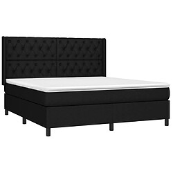 Avis vidaXL Sommier à lattes de lit matelas et LED Noir 160x200 cm Tissu