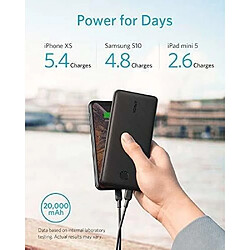 Anker Powerbank PowerCore Ess ential 20 000 PD Black pas cher