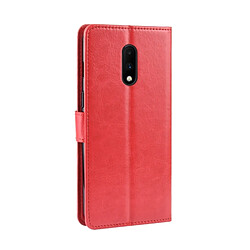 Avis Wewoo Housse Coque en cuir à rabat horizontal Texture rétro Crazy Horse pour OnePlus 7avec porte-cartes et fentes cartes et cadre photo Rouge