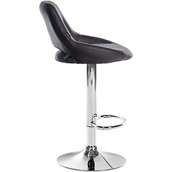 Acheter Decoshop26 Tabouret de bar x1 avec repose-pieds pivotant et réglable en PVC marron et métal 10_0005209