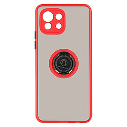 Avizar Coque Xiaomi Mi 11 Lite et Mi 11 Lite 5G Hybride Bague Métallique Support Rouge