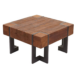 Acheter Mendler Table basse HWC-A15, table de salon, bois de sapin rustique massif ~ brun 70x70cm