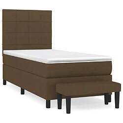 vidaXL Sommier à lattes de lit avec matelas Marron foncé 100x200 cm