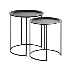 Beliani Lot de 2 tables appoint noires TWINS