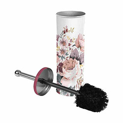 Paris Prix Brosse WC Imprimée Jayana 37cm Blanc & Rose