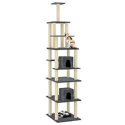 Avis Arbre à chat avec griffoirs,niche pour chat en sisal Gris foncé 216 cm -MN94385