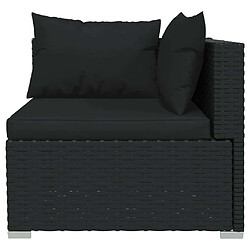 Acheter Maison Chic Salon de jardin 5 pcs + coussins - Mobilier/Meubles de jardin - Table et chaises d'extérieur Résine tressée Noir -MN10846