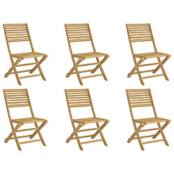 vidaXL Chaises pliables de jardin lot de 6 bois massif d'acacia