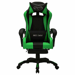 Acheter Maison Chic Fauteuil de jeux vidéo avec LED,Fauteuil Gamer du Bureau RVB Vert et noir Similicuir -MN41738