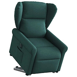 vidaXL Fauteuil inclinable électrique vert foncé tissu