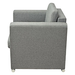 Acheter Helloshop26 Fauteuil chaise siège lounge design club sofa salon tissu gris clair 1102084/3