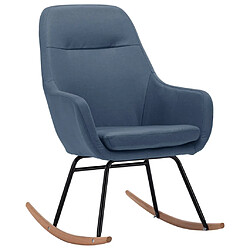 Maison Chic Chaise à bascule | Fauteuil Relax, design moderne Bleu Tissu -GKD47508