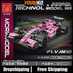 Avis Universal Technologie Série F1 Coupe Simulation 1: 14 Modèle F1 Couleur Rose Blocs de construction Voiture 1116pcs Briques Jouets Cadeaux | Blocs d'empilement(Rose)