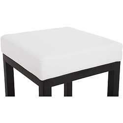 Decoshop26 Tabouret de bar x1 avec repose-pieds design simple hauteur d'assise 85 cm en PVC blanc et support en métal noir 10_0005412