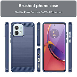 Htdmobiles Coque pour Motorola Moto G84 5G - housse etui silicone gel carbone + verre trempe - BLEU FONCE