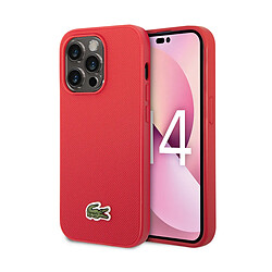 Lacoste Coque pour iPhone 14 Pro Max Collection Petit Piqué Design Texturé Rouge