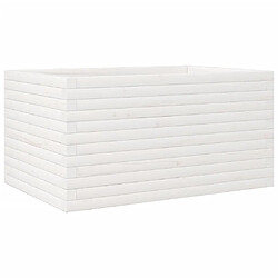 vidaXL Jardinière blanc 90x60x45,5 cm bois de pin massif