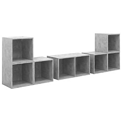 vidaXL Ensemble de meubles TV 6 pcs Gris béton Bois d'ingénierie