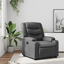 Maison Chic Fauteuil Relax pour salon, Fauteuil inclinable Gris Similicuir -GKD21007