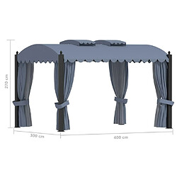 Maison Chic Tonnelle | Pergola avec rideaux 3x4 m Anthracite Acier -GKD87387 pas cher