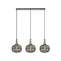 Luminaire Center Suspension 3 ampoules Chrome noir,fumé