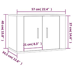 vidaXL Meuble TV mural Sonoma gris 57x34,5x40 cm pas cher