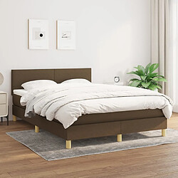 Maison Chic Lit adulte- Lit + matelas,Sommier à lattes de lit avec matelas Marron foncé 140x190 cm -GKD81090