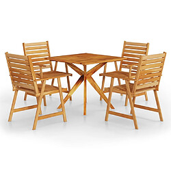 Salle à manger de jardin 5 pcs,Table et chaise à dîner Bois d'acacia massif -MN12053