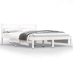 vidaXL Cadre de lit sans matelas 135x190 cm blanc