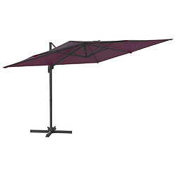 Maison Chic Parasol Jardin | Parasol cantilever à LED Rouge Bordeaux 400x300 cm - GKD74650