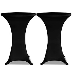 vidaXL Housse de table Ø 70 cm Noir extensible 2 pcs